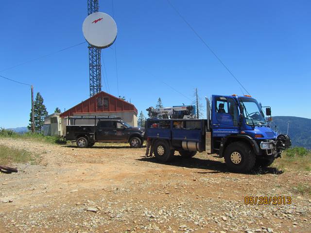 Truck mounted crane for installing communication towers